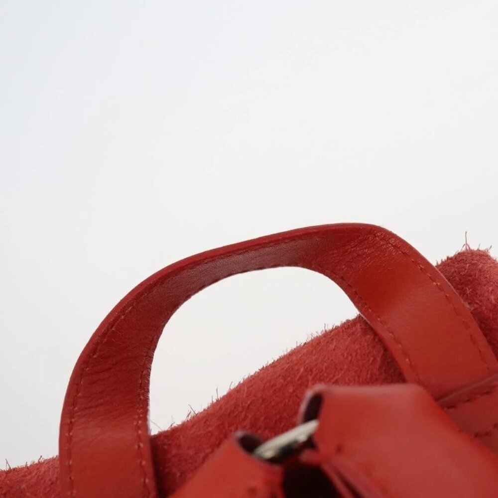 BALENCIAGA Backpack Suede Red Silver Auth bs29626 - Picture 8 of 16